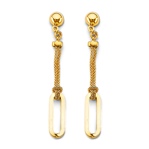 14K Paperclip Earring (w/ pushback)