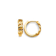 14K Chain Design Huggies Earring