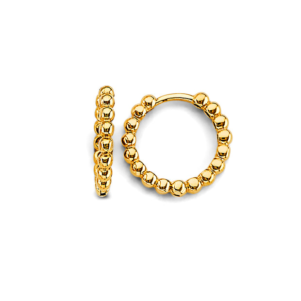 14K Ball Huggies Earring