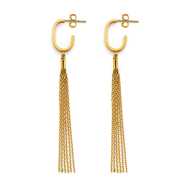 14K Hanging Chain Earring