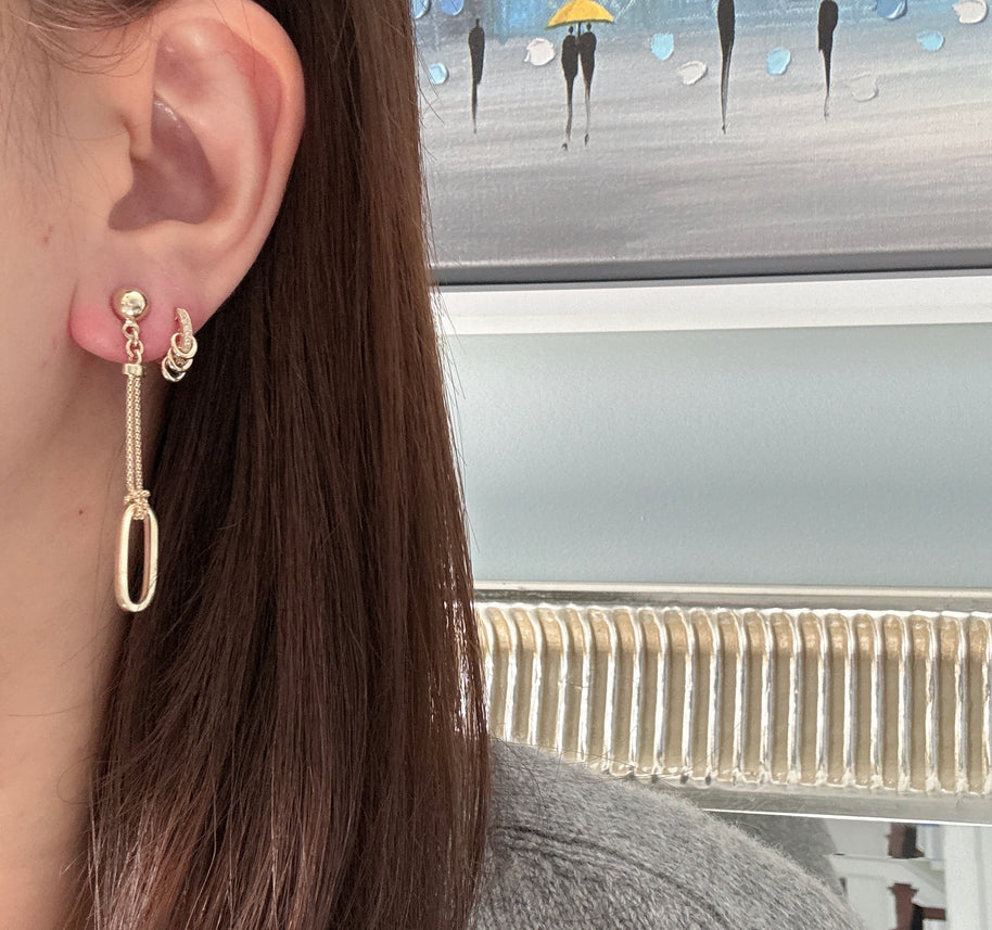 14K Paperclip Earring (w/ pushback)