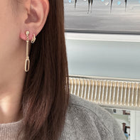 14K Paperclip Earring (w/ pushback)