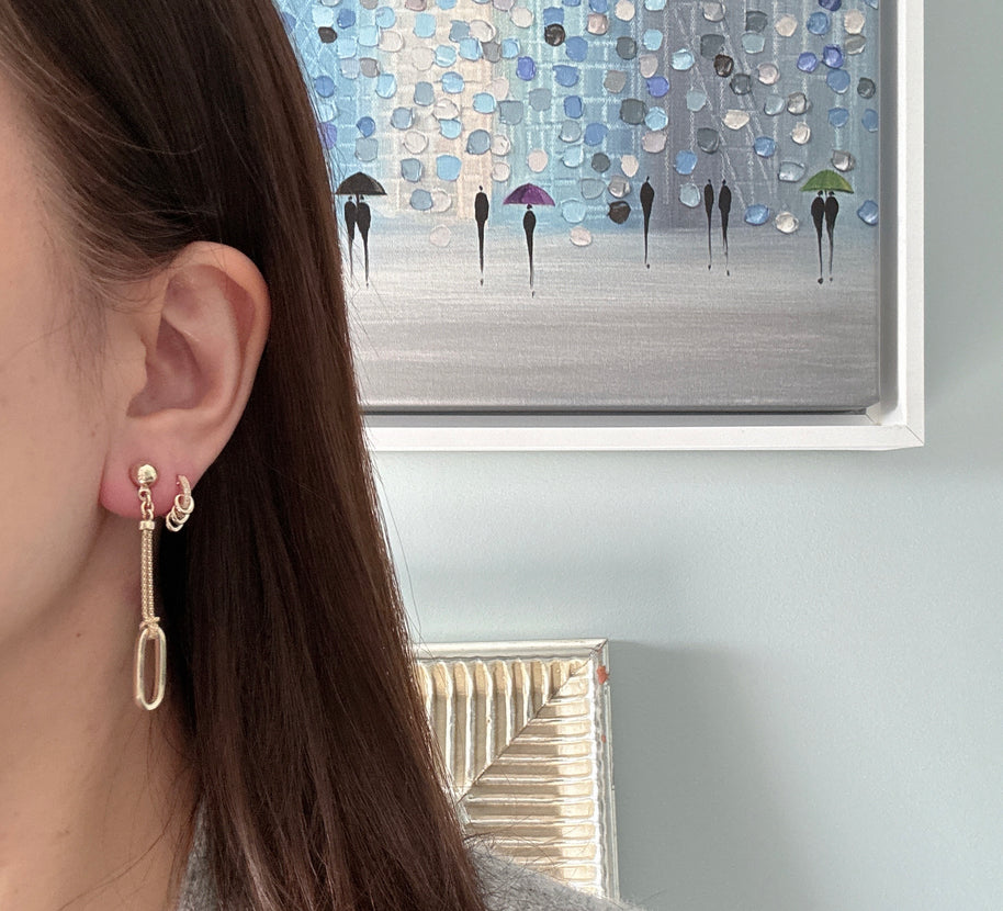 14K Paperclip Earring (w/ pushback)