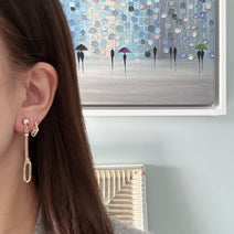 14K Paperclip Earring (w/ pushback)