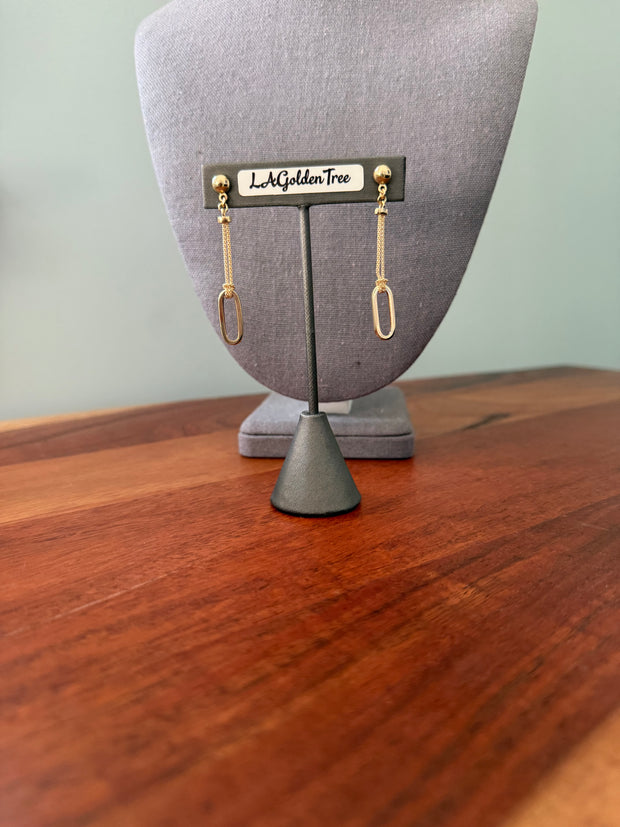 14K Paperclip Earring (w/ pushback)