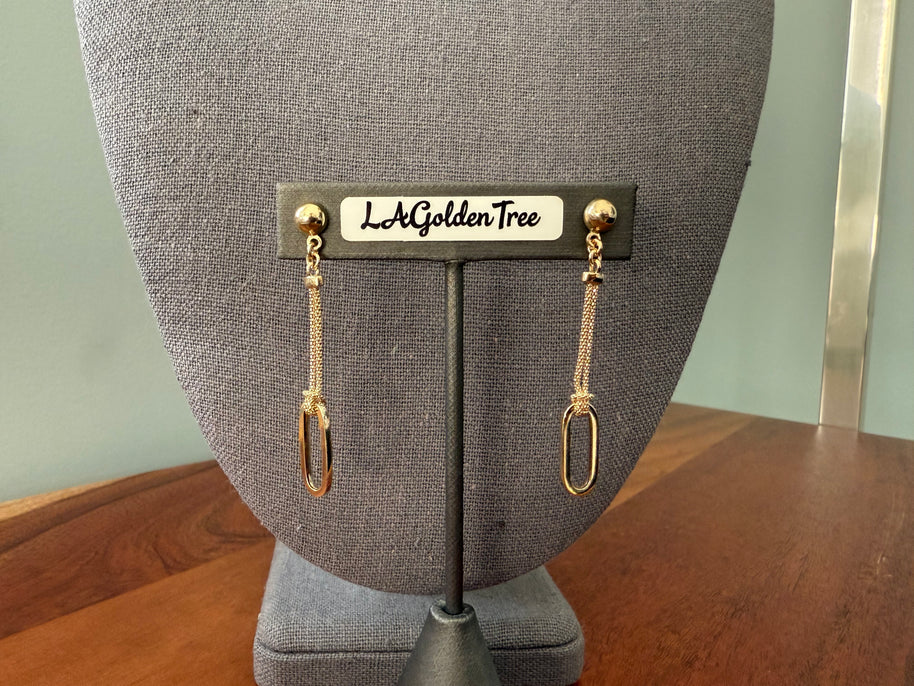 14K Paperclip Earring (w/ pushback)