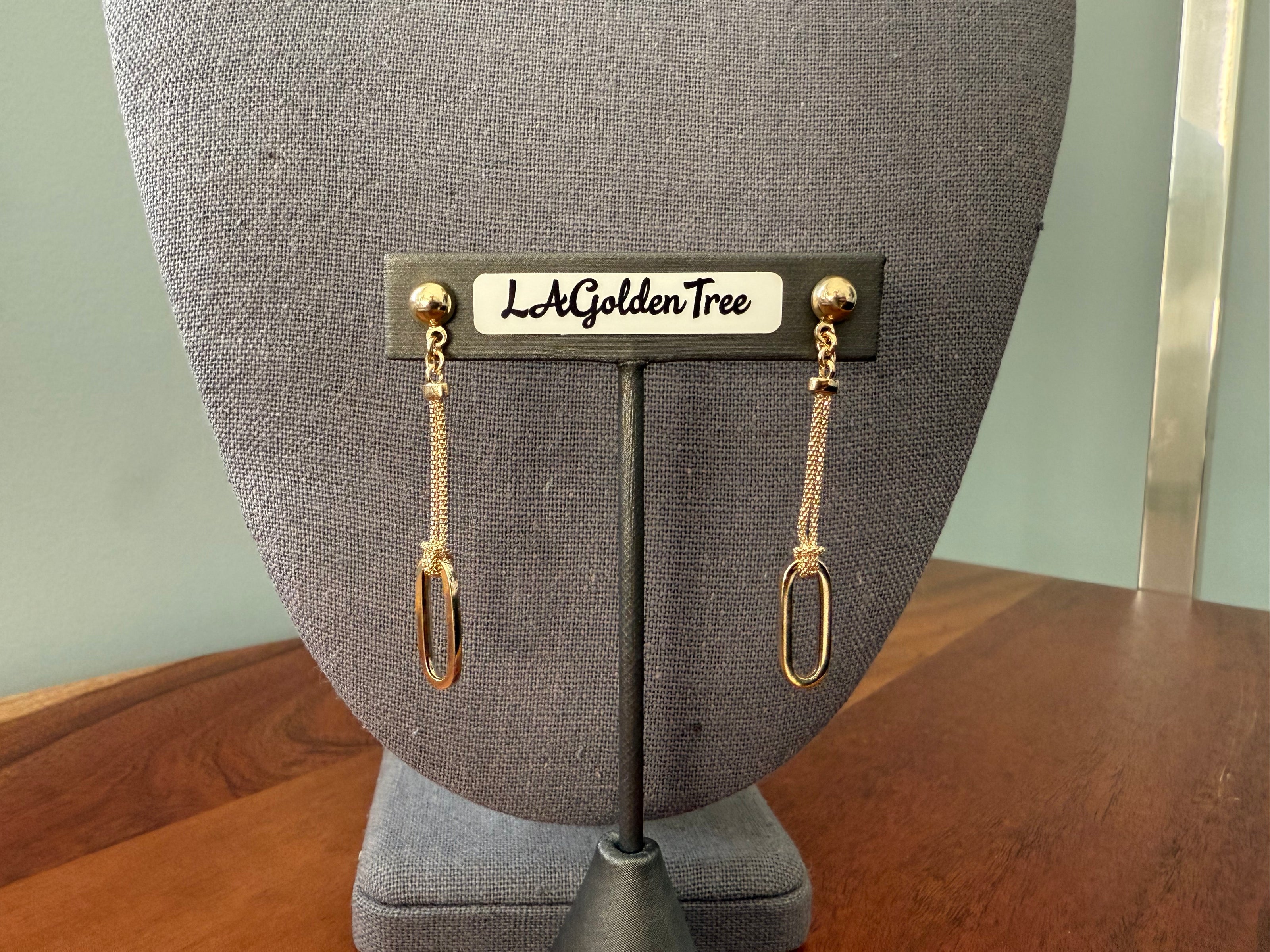 14K Paperclip Earring (w/ pushback)