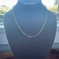 14K Hollow Paperclip 1+1 Necklace