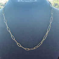 14K Hollow Paperclip 1+1 Necklace