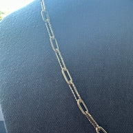 14K Hollow Paperclip 1+1 Necklace