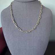 14K Hollow Paperclip 1+1 Necklace