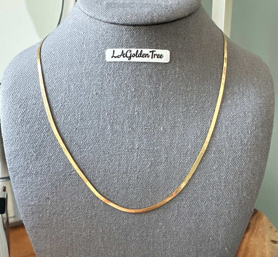 14K 2.5mm Flex Herringbone Chain Necklace