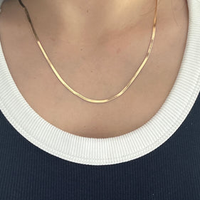 14K 2.5mm Flex Herringbone Chain Necklace