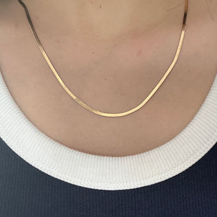 14K 2.5mm Flex Herringbone Chain Necklace