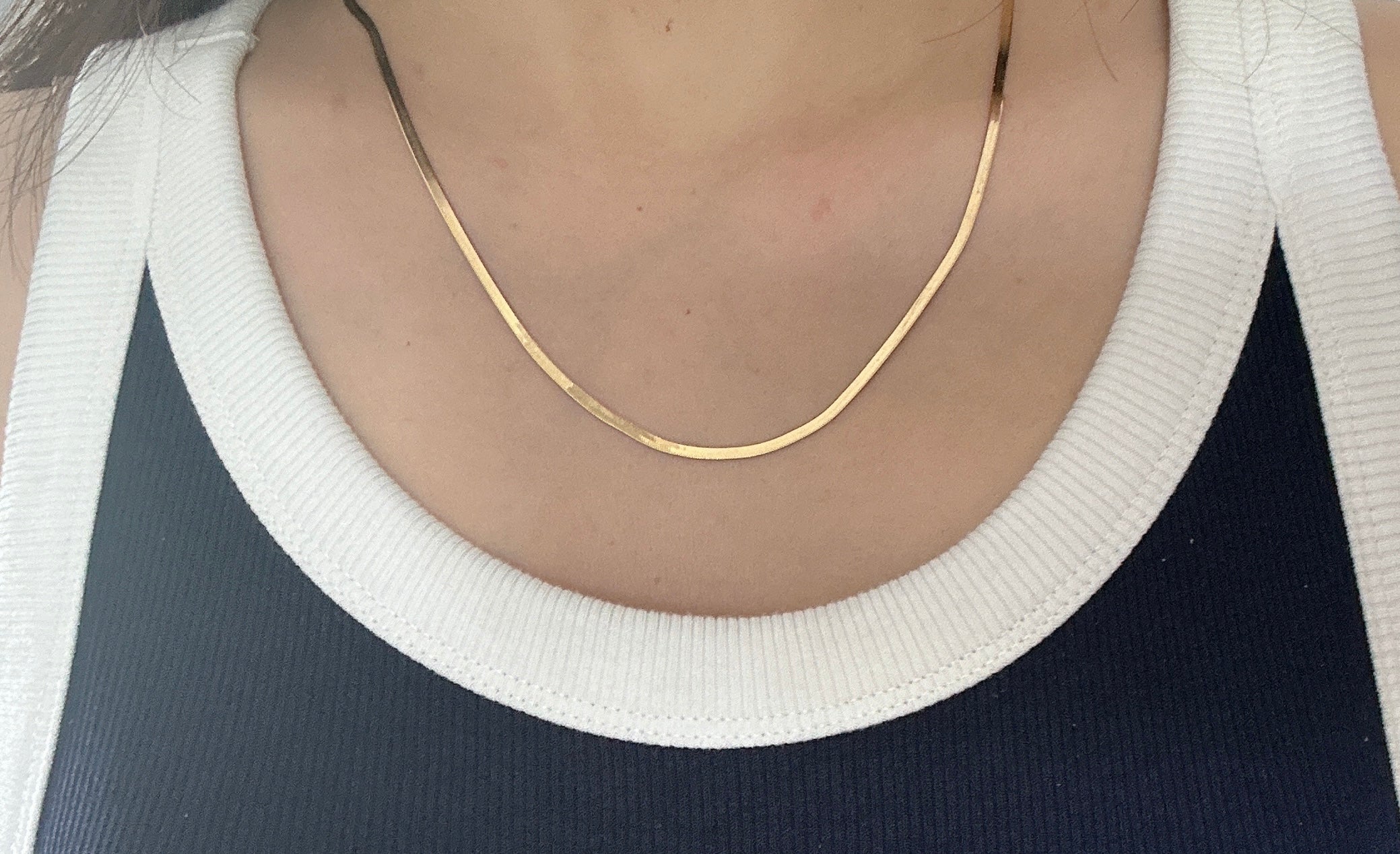 14K 2.5mm Flex Herringbone Chain Necklace