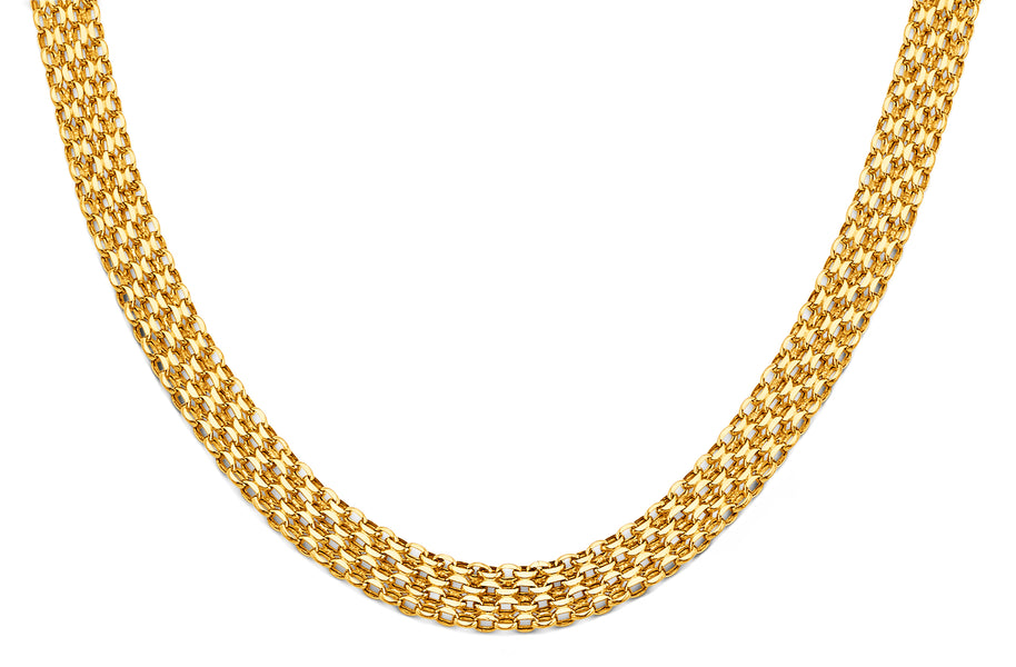 14K Hollow Bismark Style Necklace