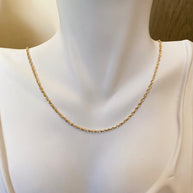 1.5mm 14K Yellow Diamond-Cut Gold Rope Chain