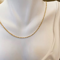 1.5mm 14K Yellow Diamond-Cut Gold Rope Chain