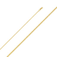 1.5mm 14K Yellow Gold Flat Open Spiga Wheat Chain 16-22in