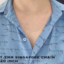 1.2mm 14K White Gold Singapore Chain