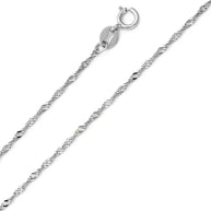 1.2mm 14K White Gold Singapore Chain