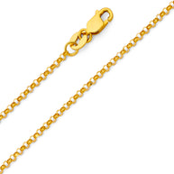 1.6mm 14K Yellow Gold Diamond-Cut Angled Rolo Cable Chain