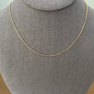 1.6mm 14K Yellow Gold Diamond-Cut Angled Rolo Cable Chain