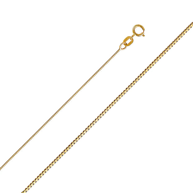 0.5mm 14K Yellow Gold Box Link Chain