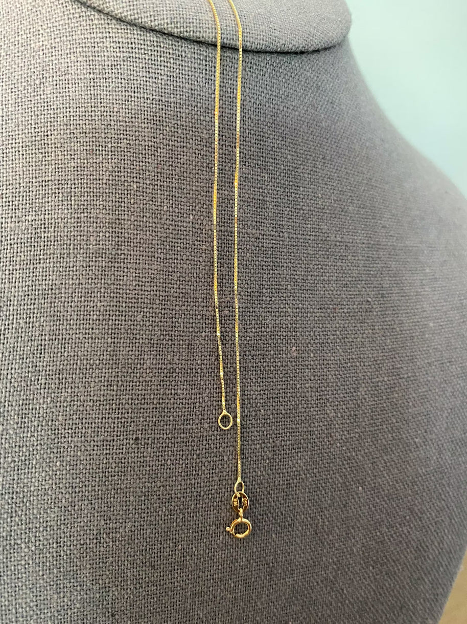 0.5mm 14K Yellow Gold Box Link Chain