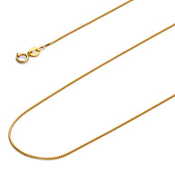 0.5mm 14K Yellow Gold Box Link Chain