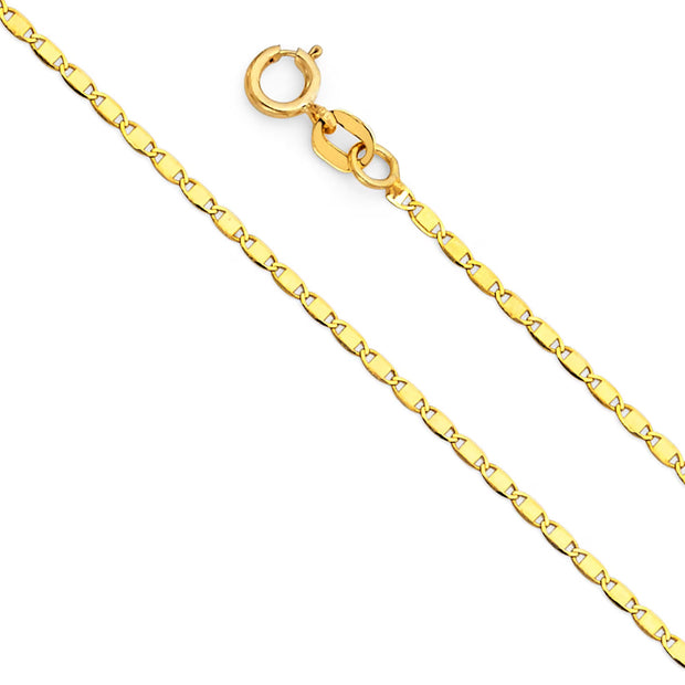 1.3mm 14K Gold Valentino Chain