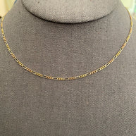 1.5mm 14k Tri Color Gold Figaro 3+1 Concave Chain