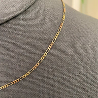 1.5mm 14k Tri Color Gold Figaro 3+1 Concave Chain