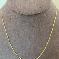 1.2mm 14K Yellow Gold Flat Open Spiga Wheat Chain  16-22 inch