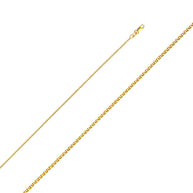 1.2mm 14K Yellow Gold Flat Open Spiga Wheat Chain  16-22 inch