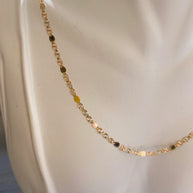 3mm 14k Subtle Tri-Color Gold Diamond Cut Valentino with Star Chain Necklace