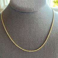 1.5mm 14K Yellow Gold Diamond-Cut Round Wheat Chain