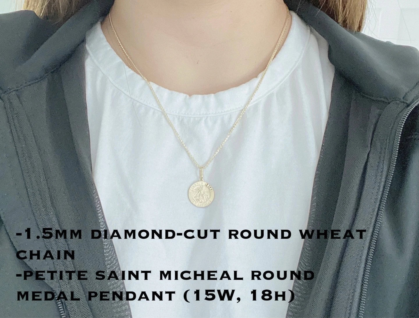 1.5mm 14K Yellow Gold Diamond-Cut Round Wheat Chain