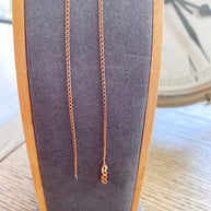 1.4mm 14K Rose Gold Flat Wheat Chain