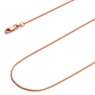 0.9mm 14K Rose Gold Round Wheat Chain 16-24in