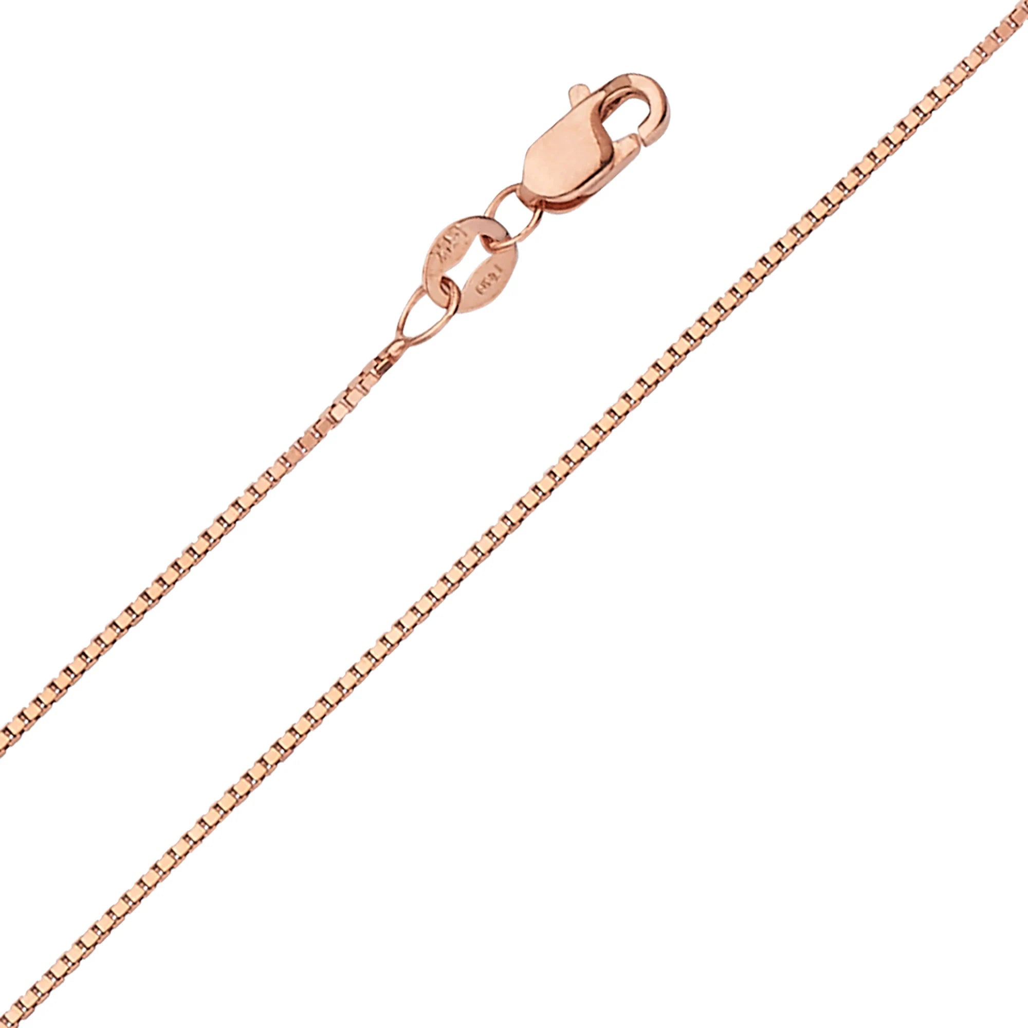 0.8mm 14K Rose Gold Box Chain