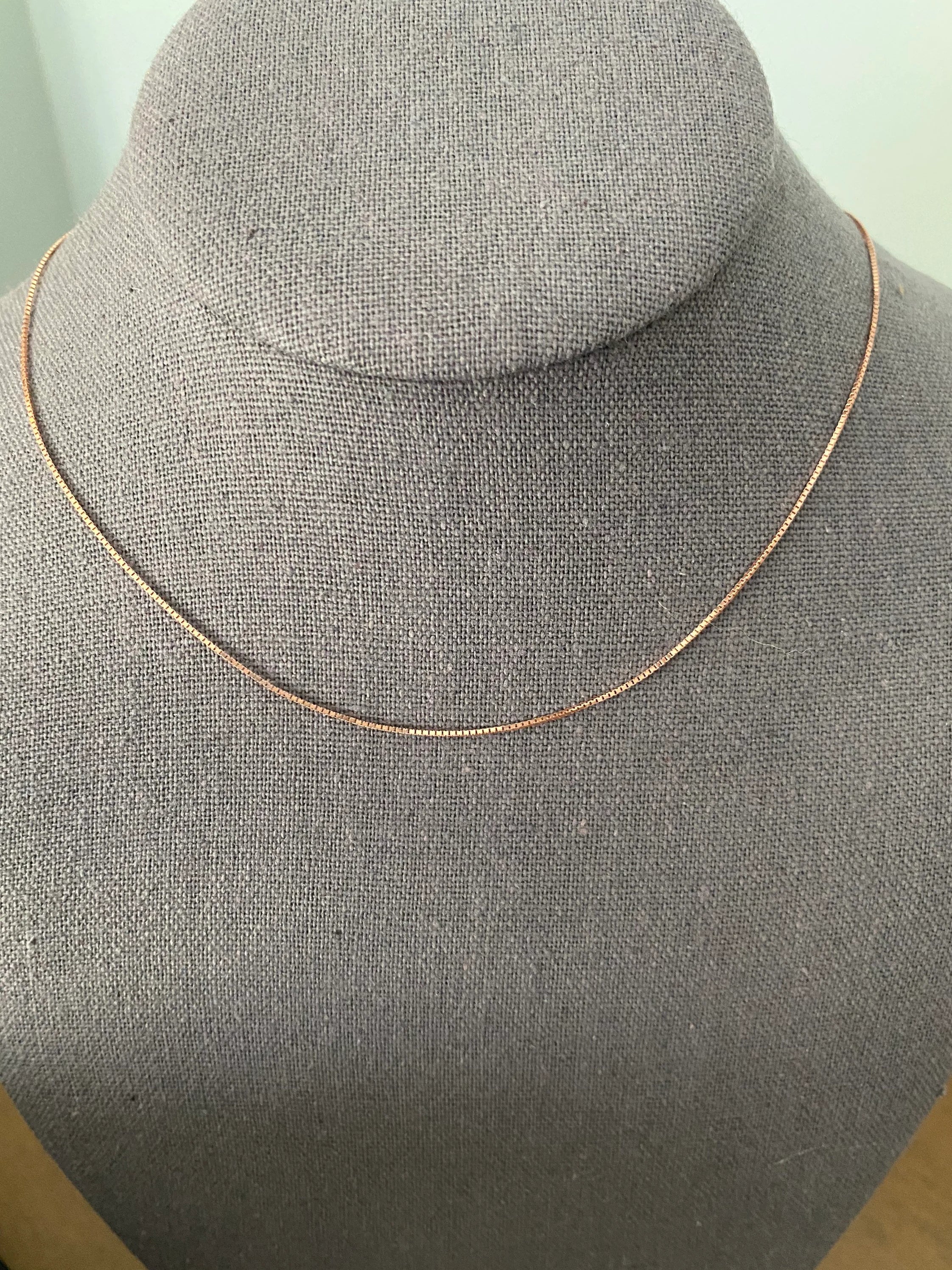 0.8mm 14K Rose Gold Box Chain