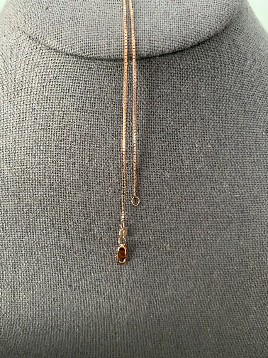 0.8mm 14K Rose Gold Box Chain