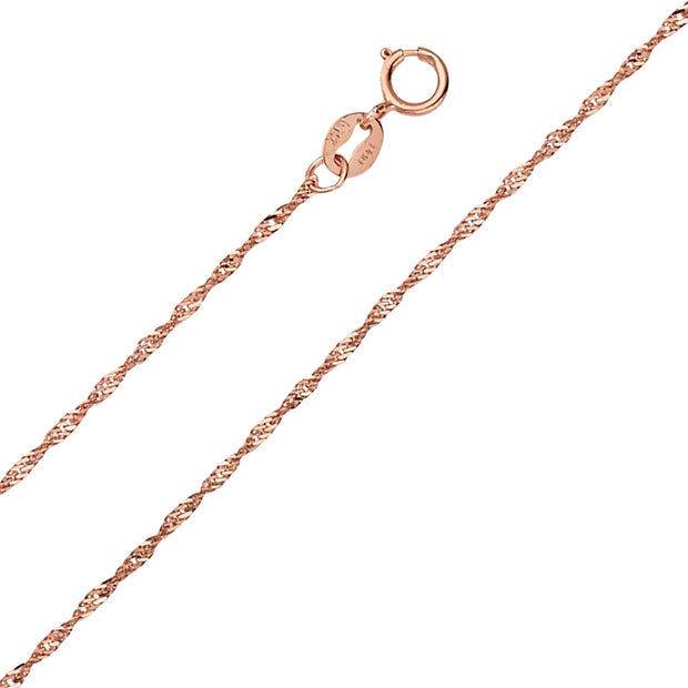 1.2mm 14K Rose Gold Singapore Chain