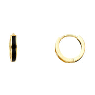 14K Gold Onyx Huggies Earring