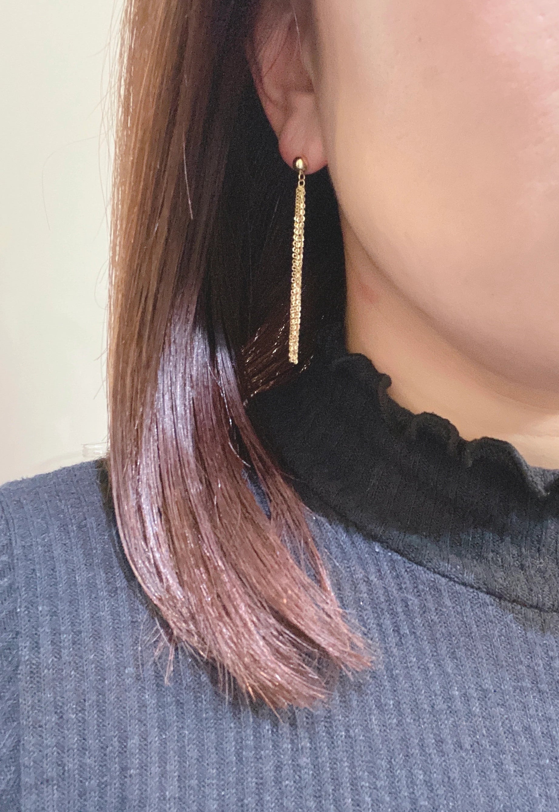 14k Yellow Gold Tassel Earrings