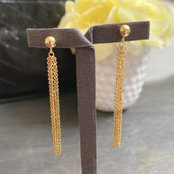 14k Yellow Gold Tassel Earrings