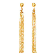 14k Yellow Gold Tassel Earrings