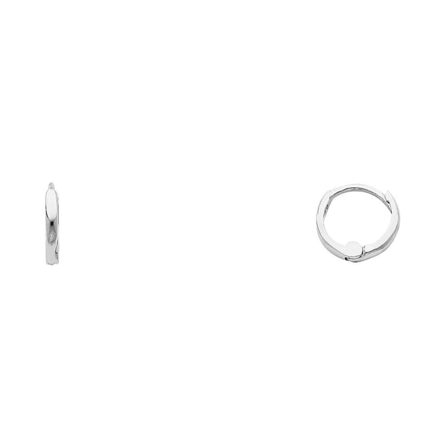 Petite 14K White Gold Huggie Hoop Earrings