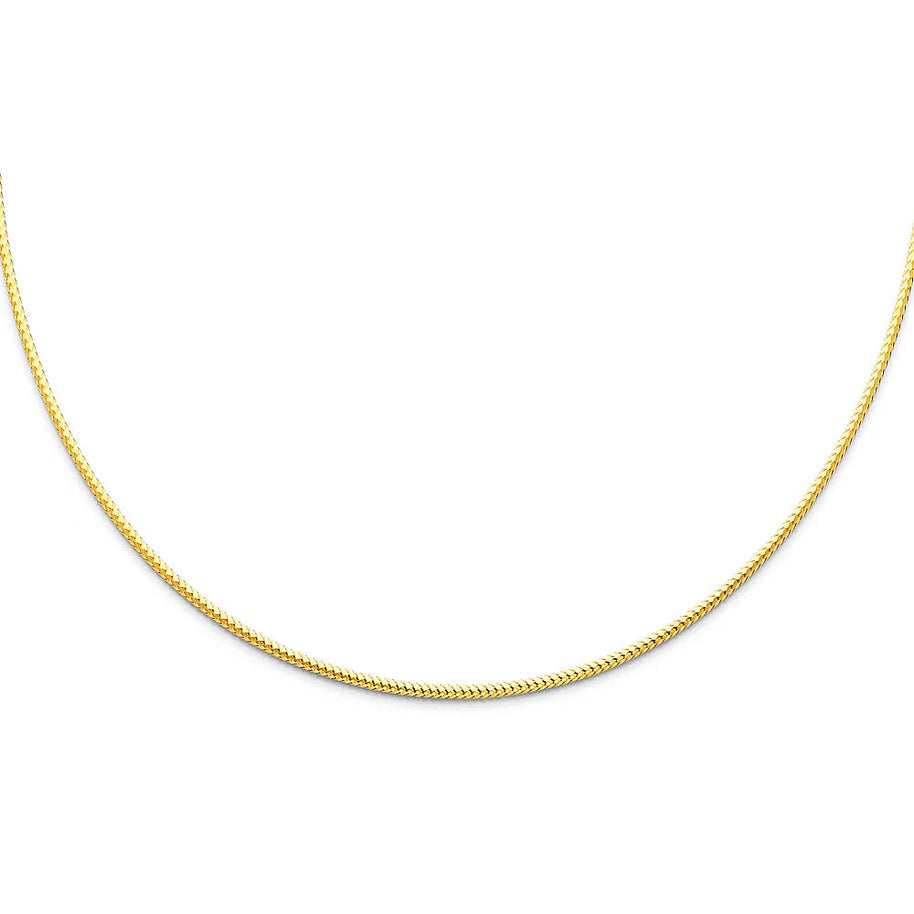 1.5mm 14K Yellow Gold Braided Omega Chain